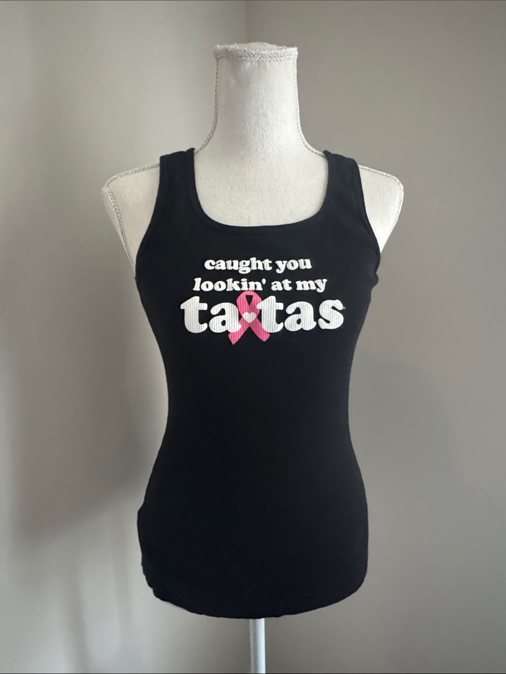 Save the Ta-tas Black Tank Top Small